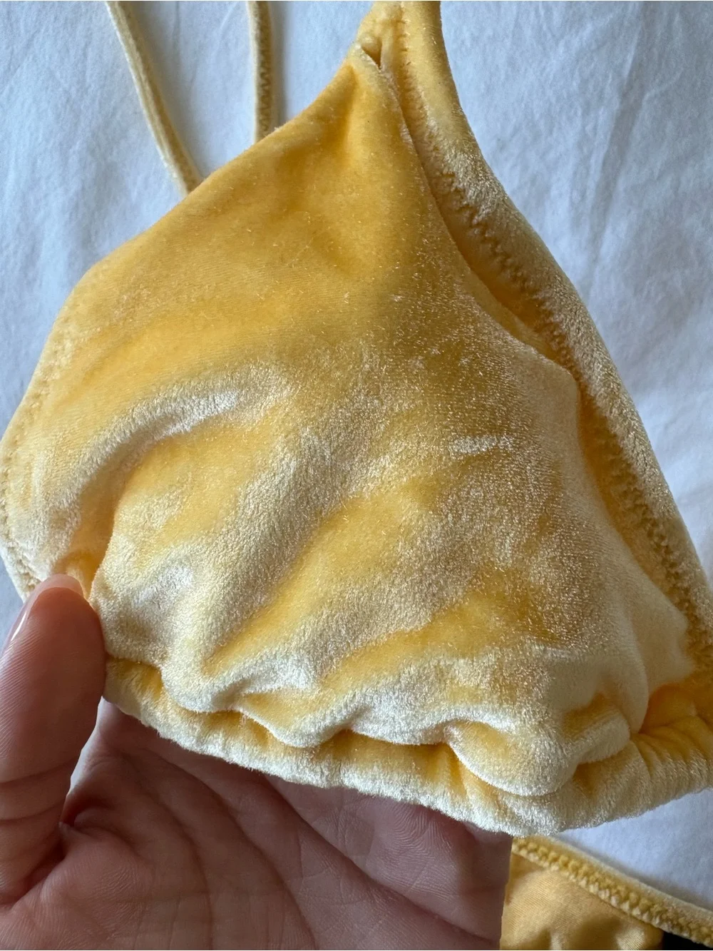 Triangl swimwear yellow velvet bikini